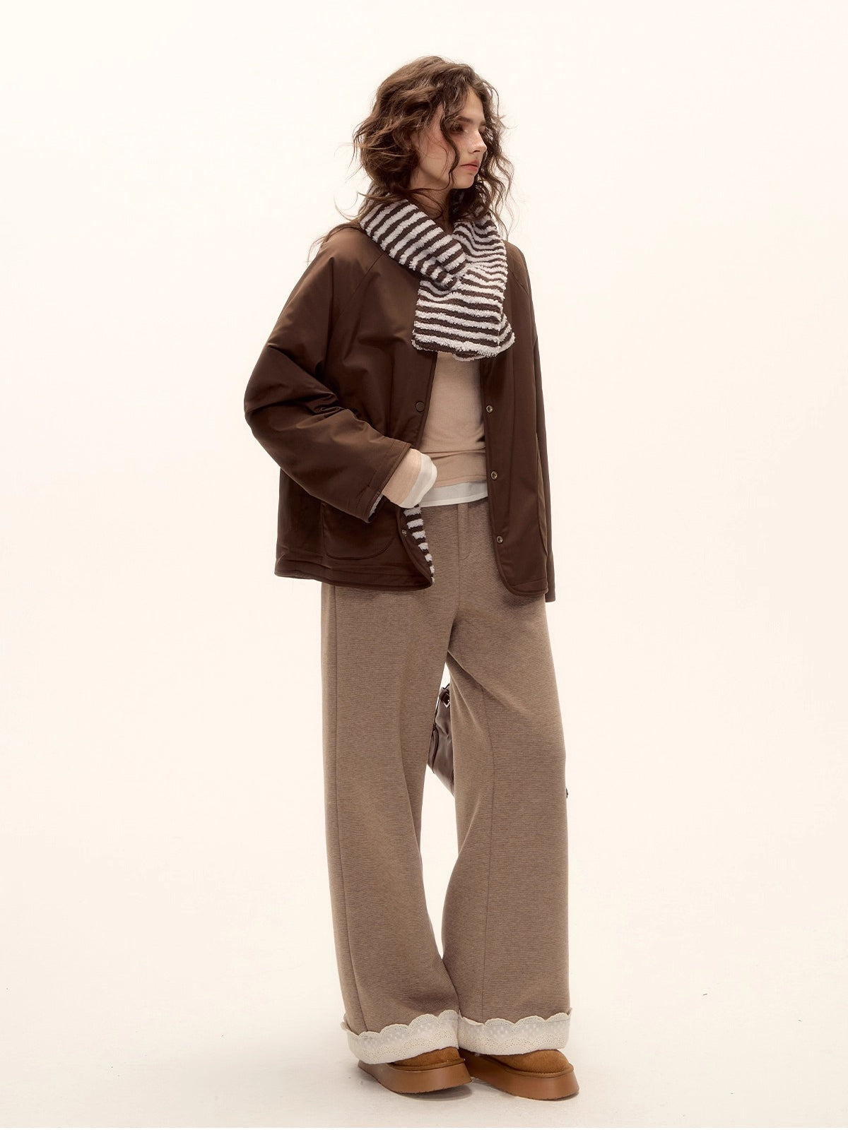 Reversible Striped Sherpa Jacket