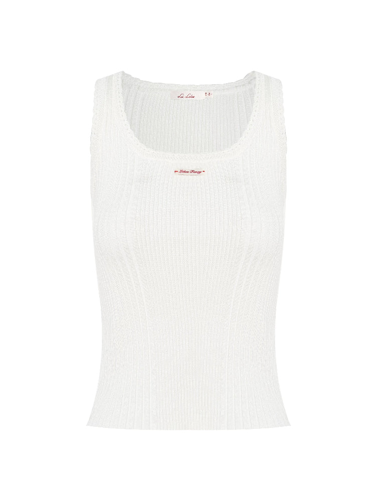 Lace Ribbed Knit Tank