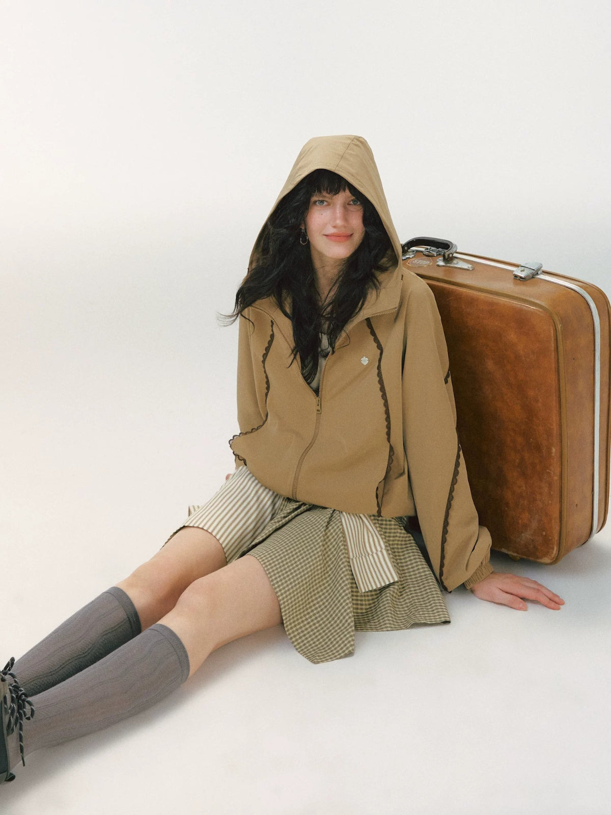 Lace Patchwork Hooded Jacket