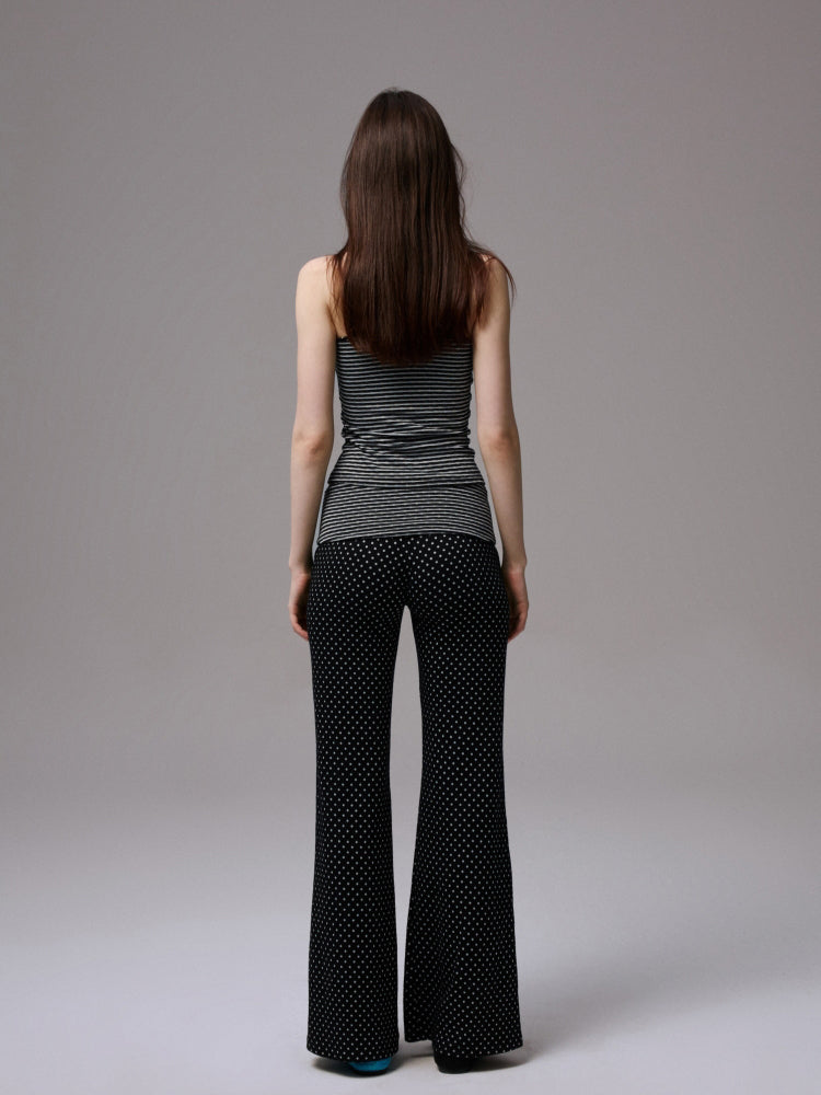 Polka Dot Stripe Double-Sided Tank Top & Pants Set