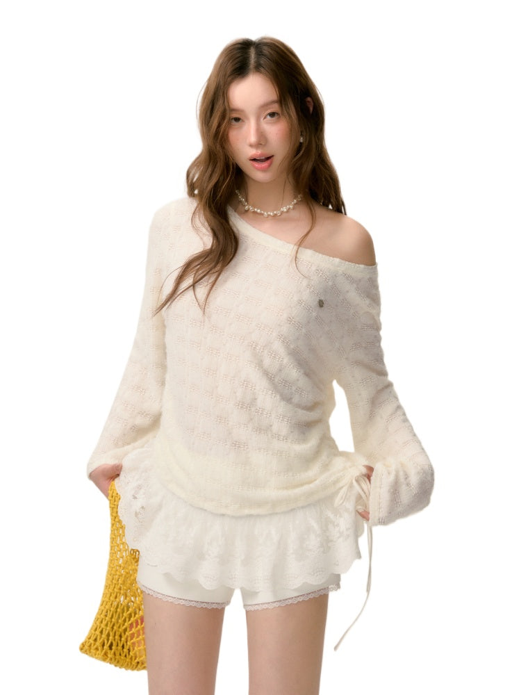 Long Sleeve Lace Patchwork Cover-up