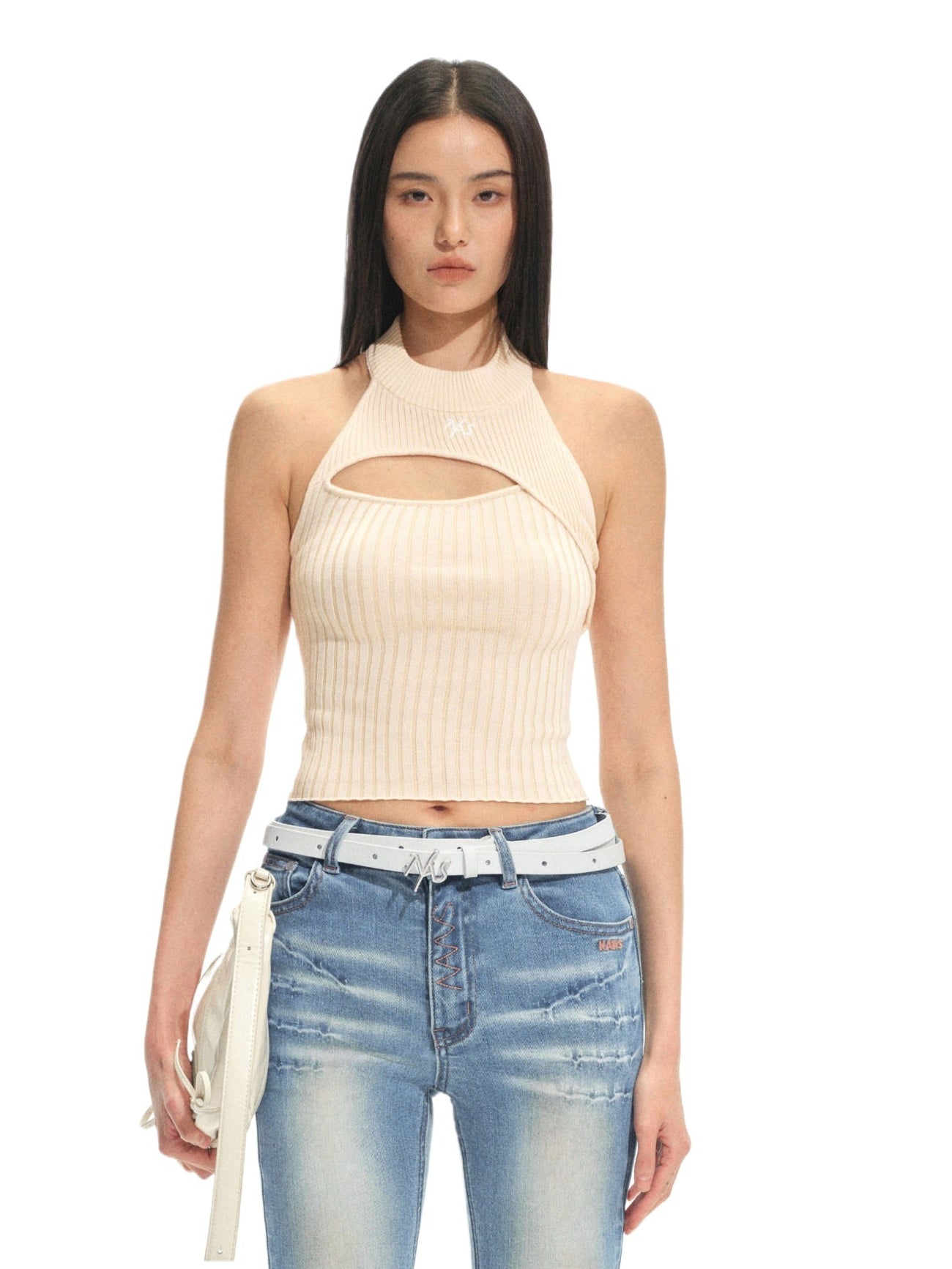 Olympia Halter Neck Knit Top