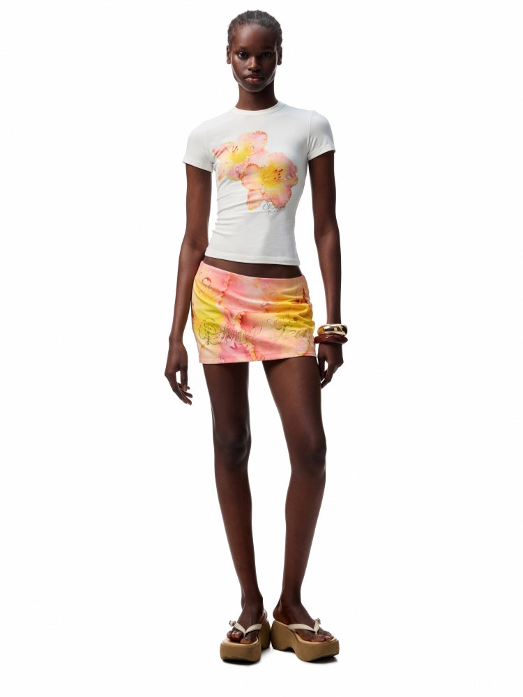 Floral All-Over Print Bodycon Mini Skirt
