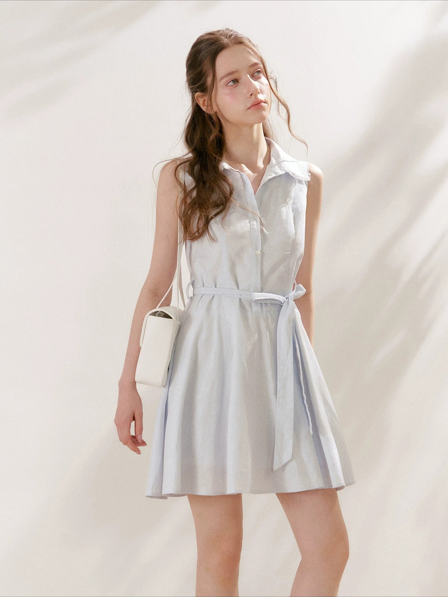 Blue Sleeveless Polo Mini Dress