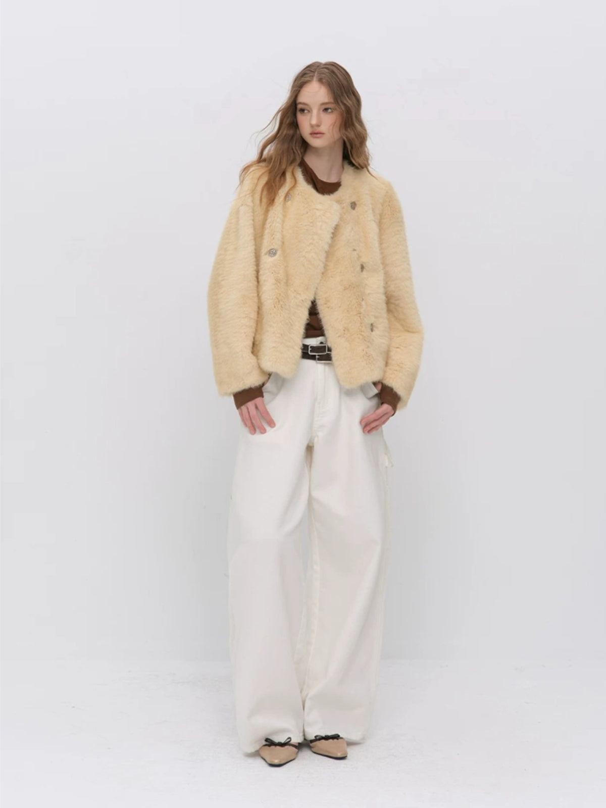 Double-Breasted Faux Fur Jack