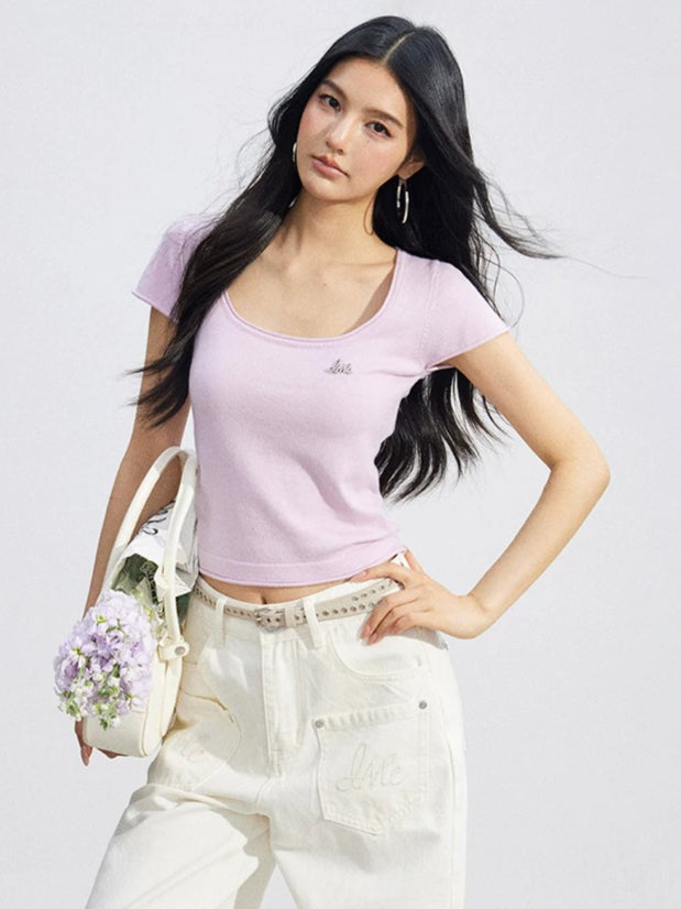 U-Neck Slim Basic Tee