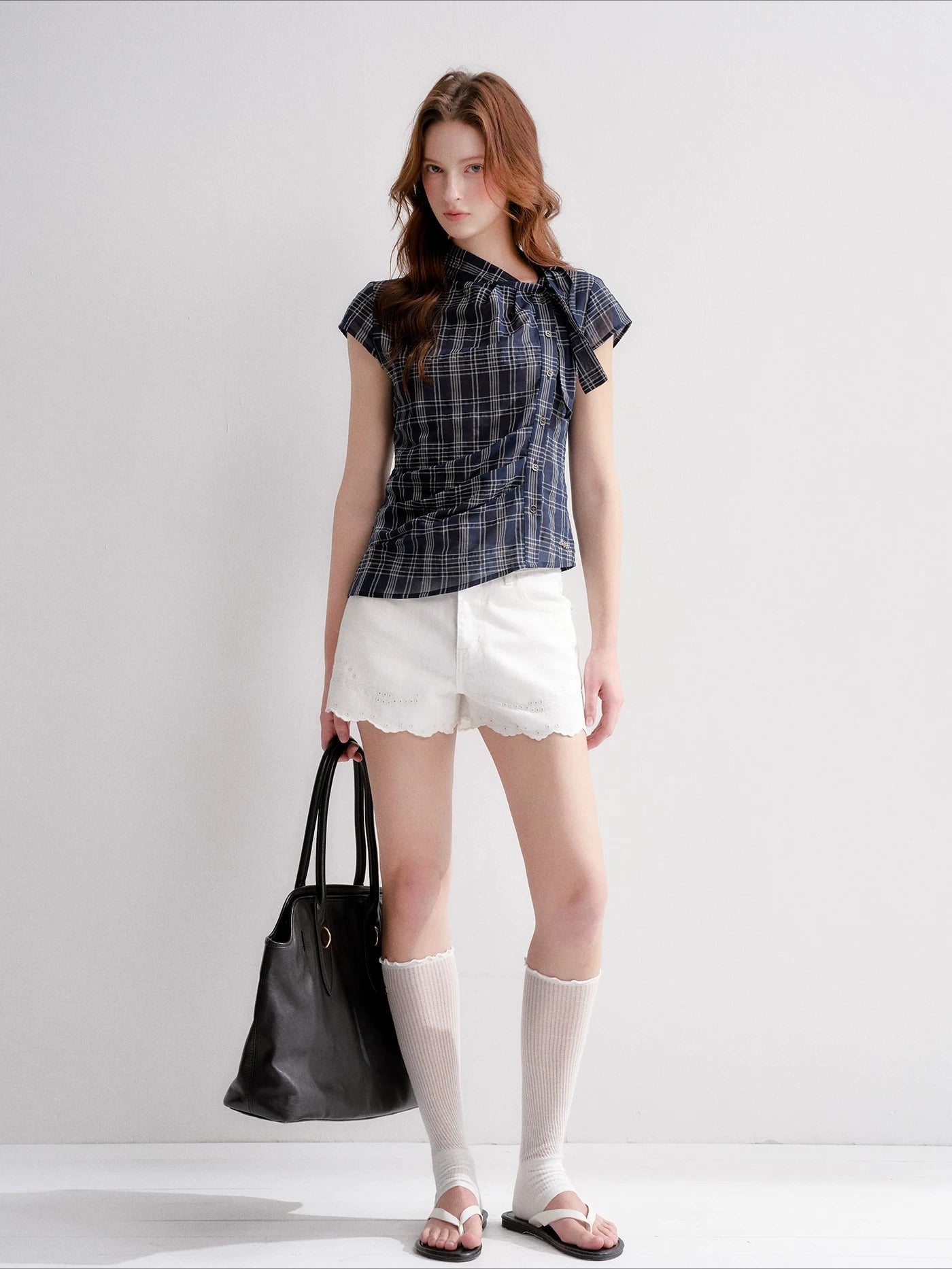 Embroidered Lace Denim Shorts