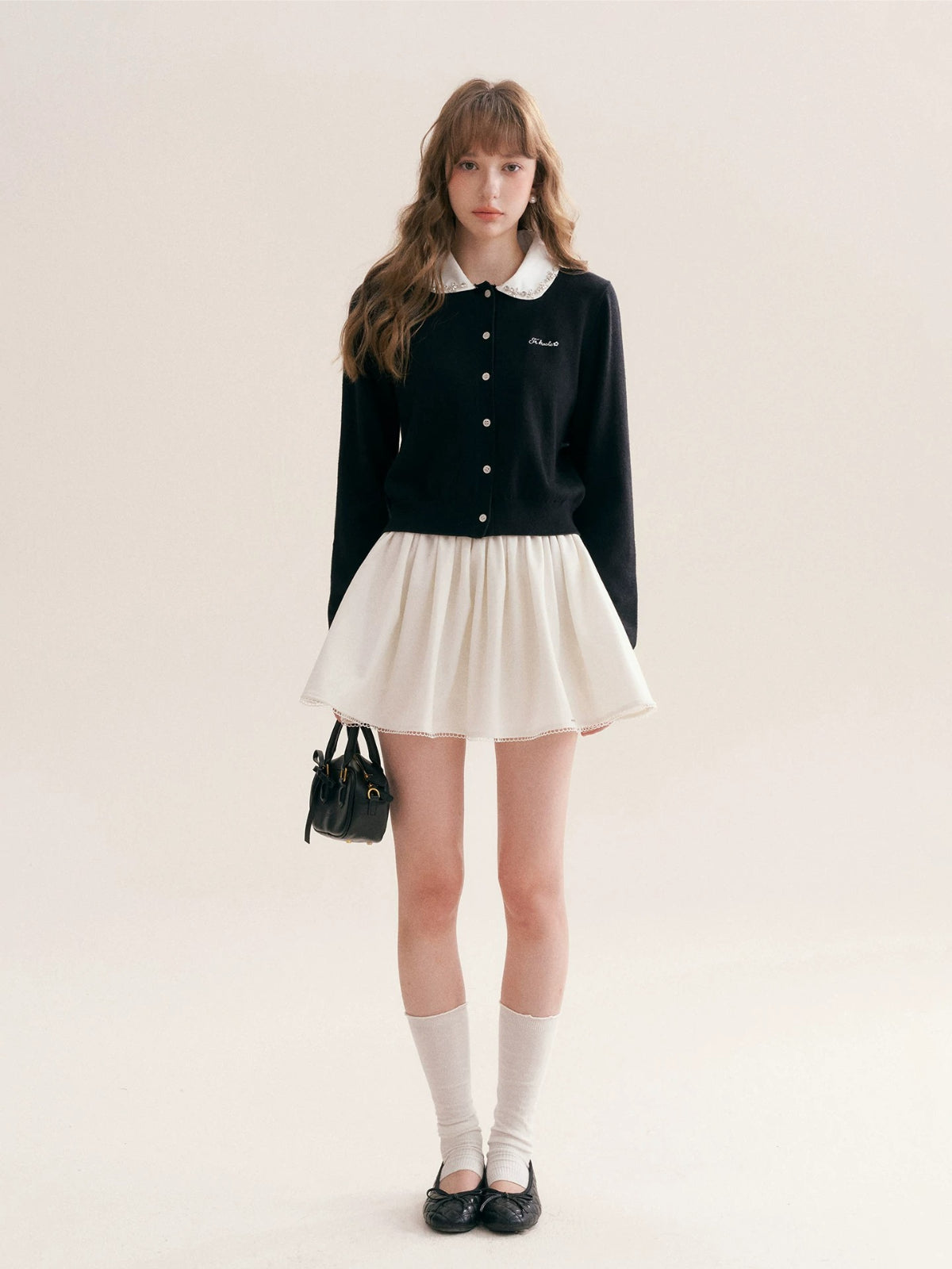 Beaded Collar Cardigan