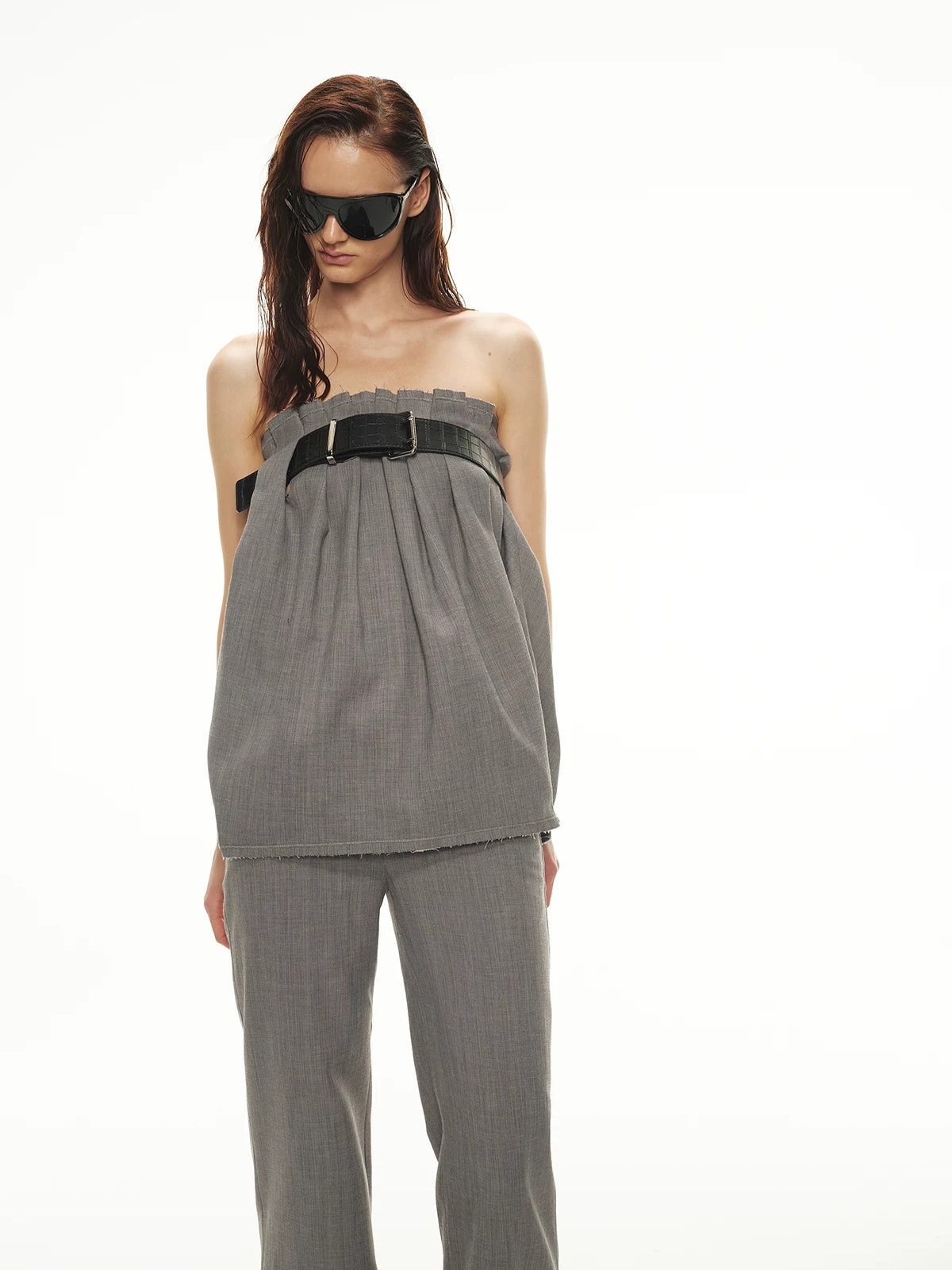 Linen Bandeau Pants Set