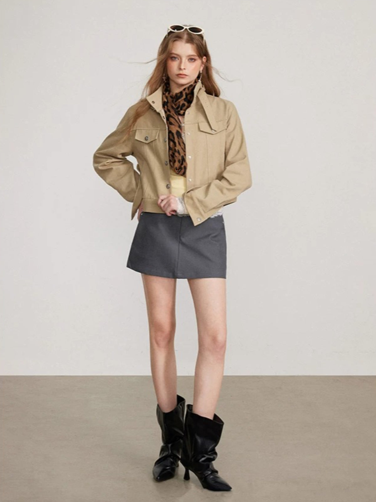 Vintage Utility Stand Collar Jacket