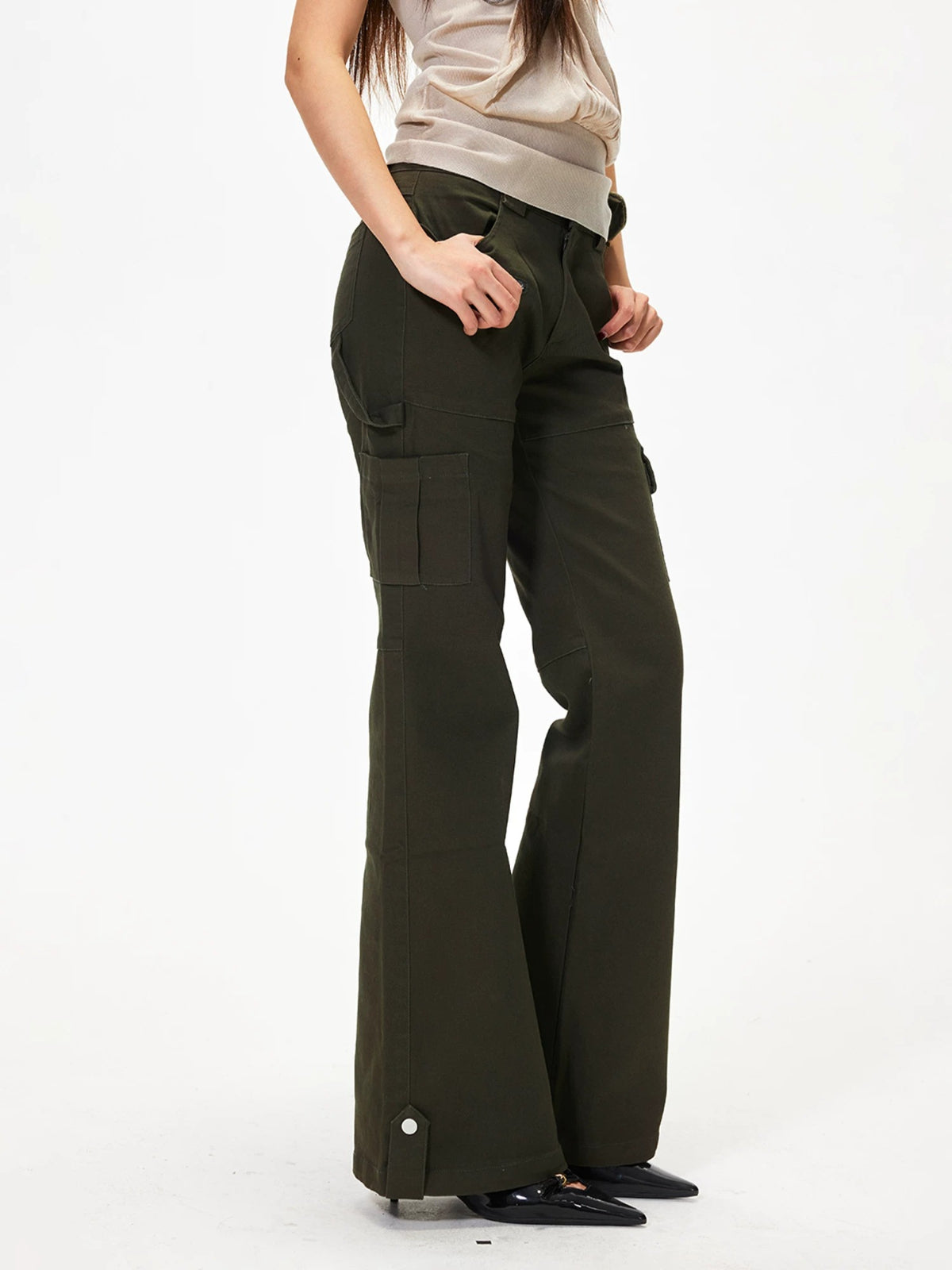 Vintage Utility Flare Cargo Pants
