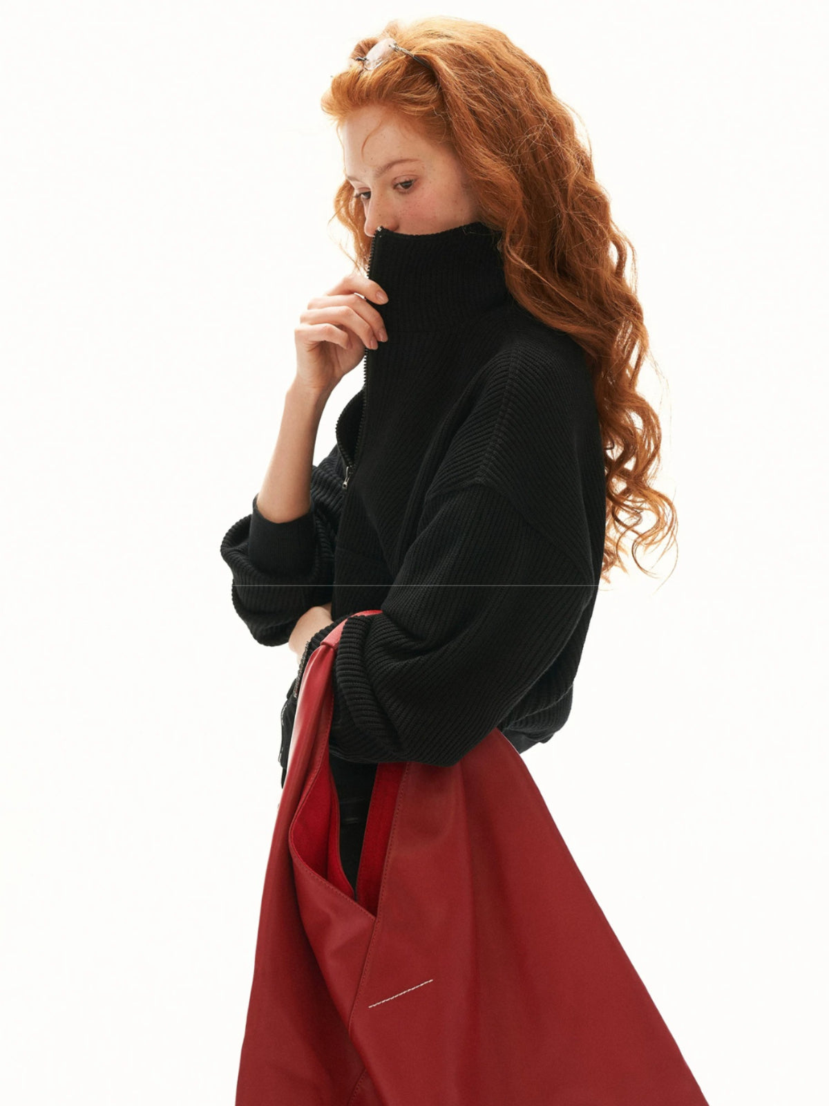 Structured Zip Knit Cropped Jacket