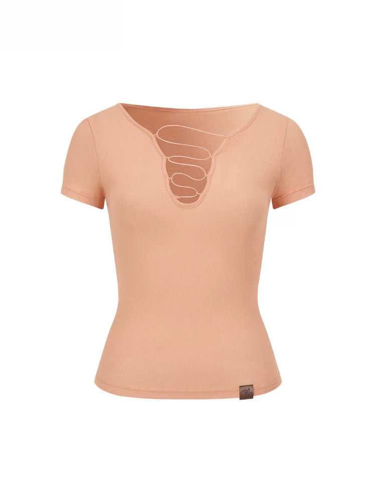 Crisscross V‑Neck Tee