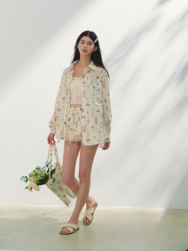 Floral Print Vacation Vibe Shirt & Skirt Set
