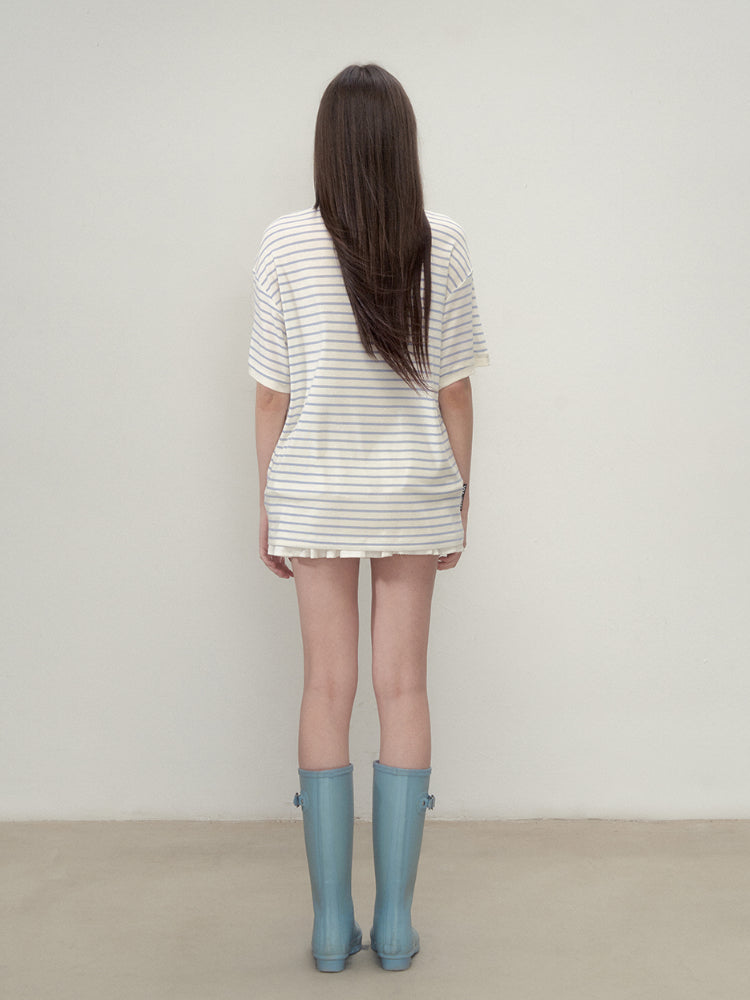 Floral Print Round Neck Short-Sleeve T-shirt