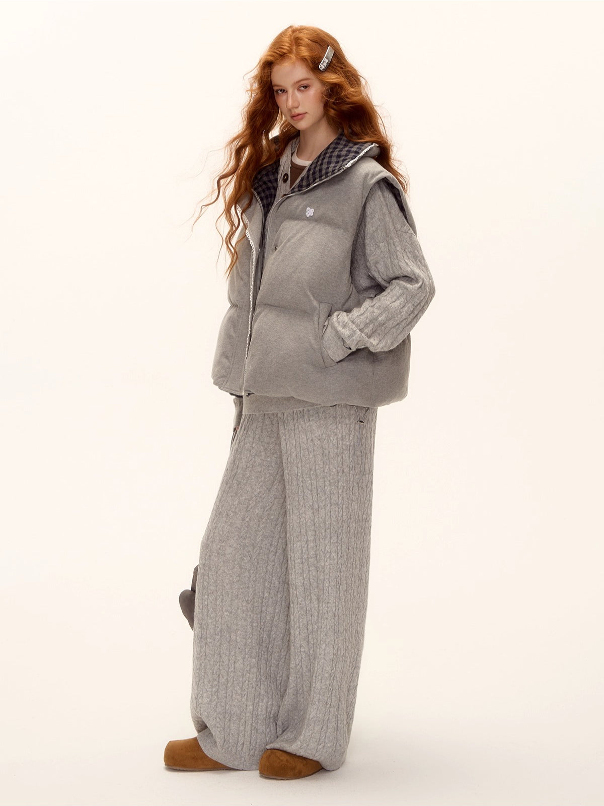 Reversible Check Lace Vest