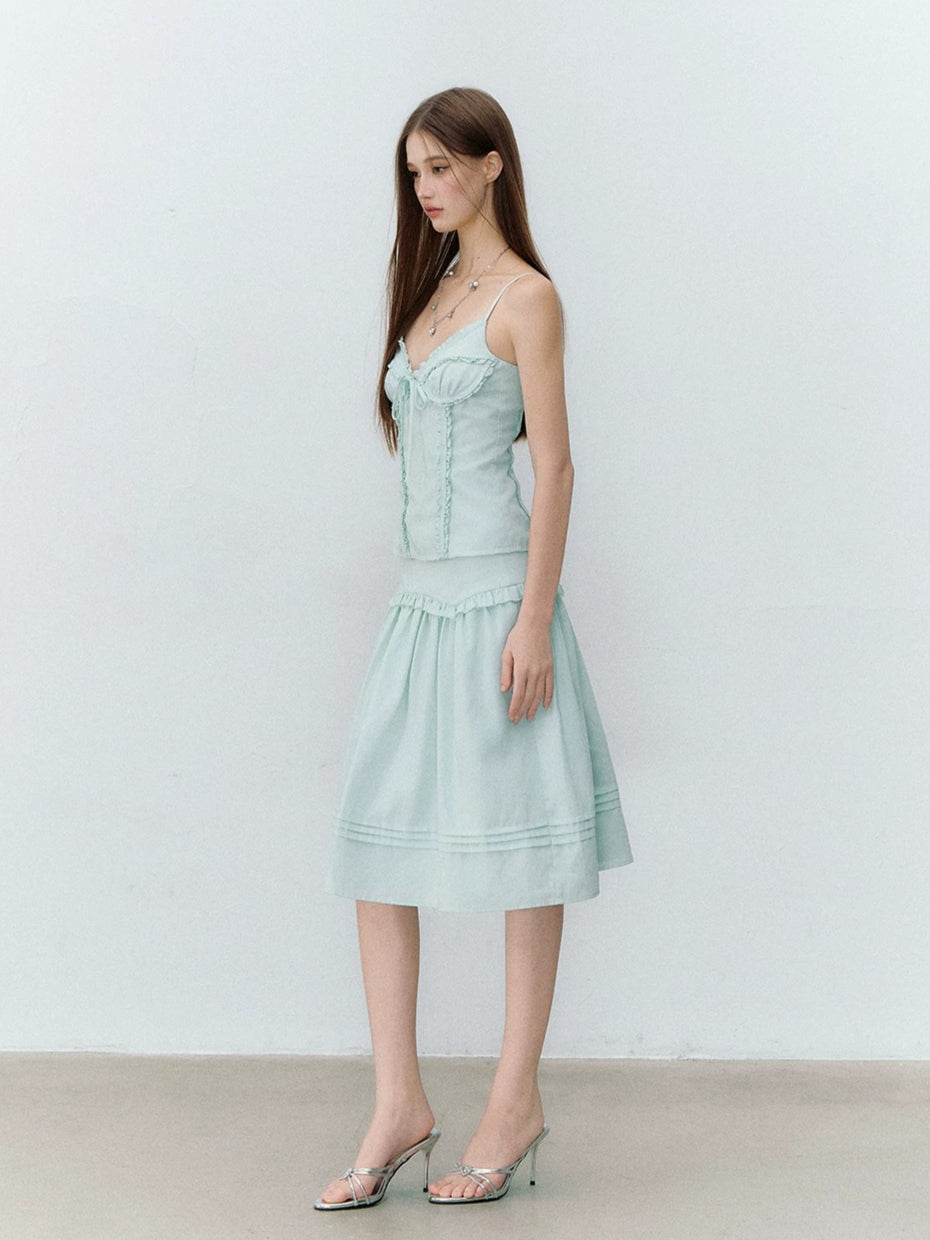 Butterfly Tie Tank Top & Skirt Set