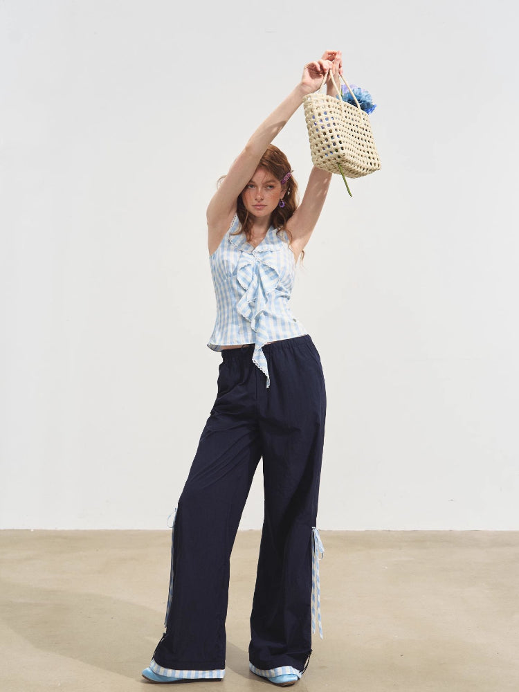 V-Neck Lace Halter Vest