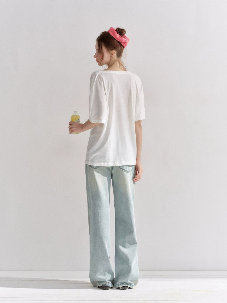 Rhinestone Star Wide-Leg Jeans