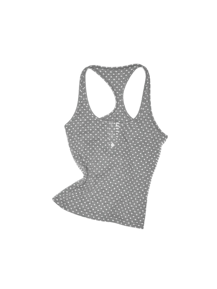 Polka Dot Stripe Double-Sided Tank Top & Pants Set