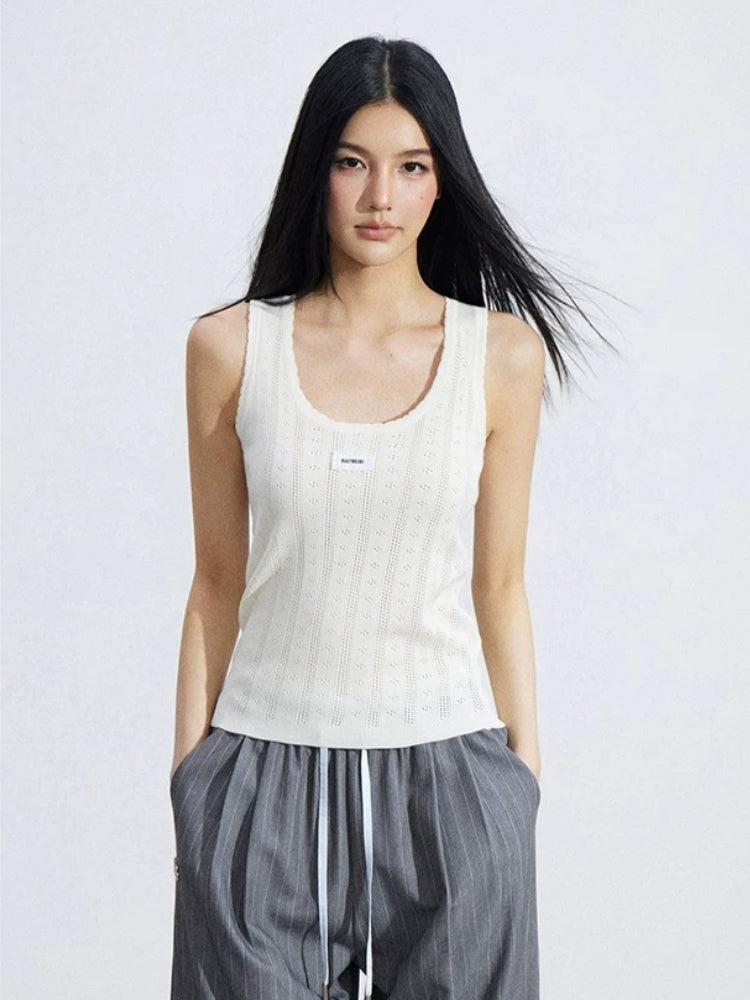 Lace Hollow Ice-Silk Vest