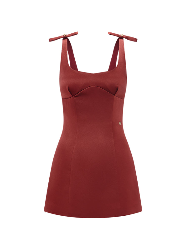Short Bow Tie Strap Dress