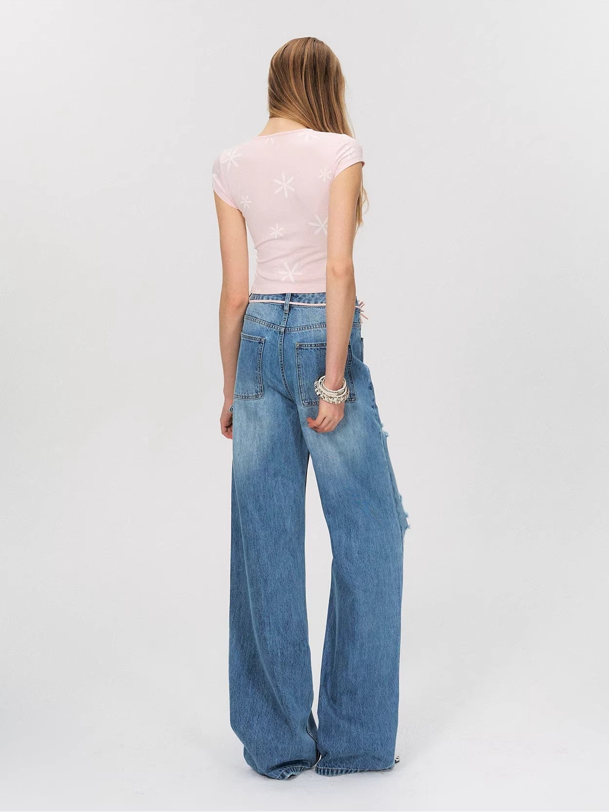 Contrast Floral Print Slim-Fit T-shirt