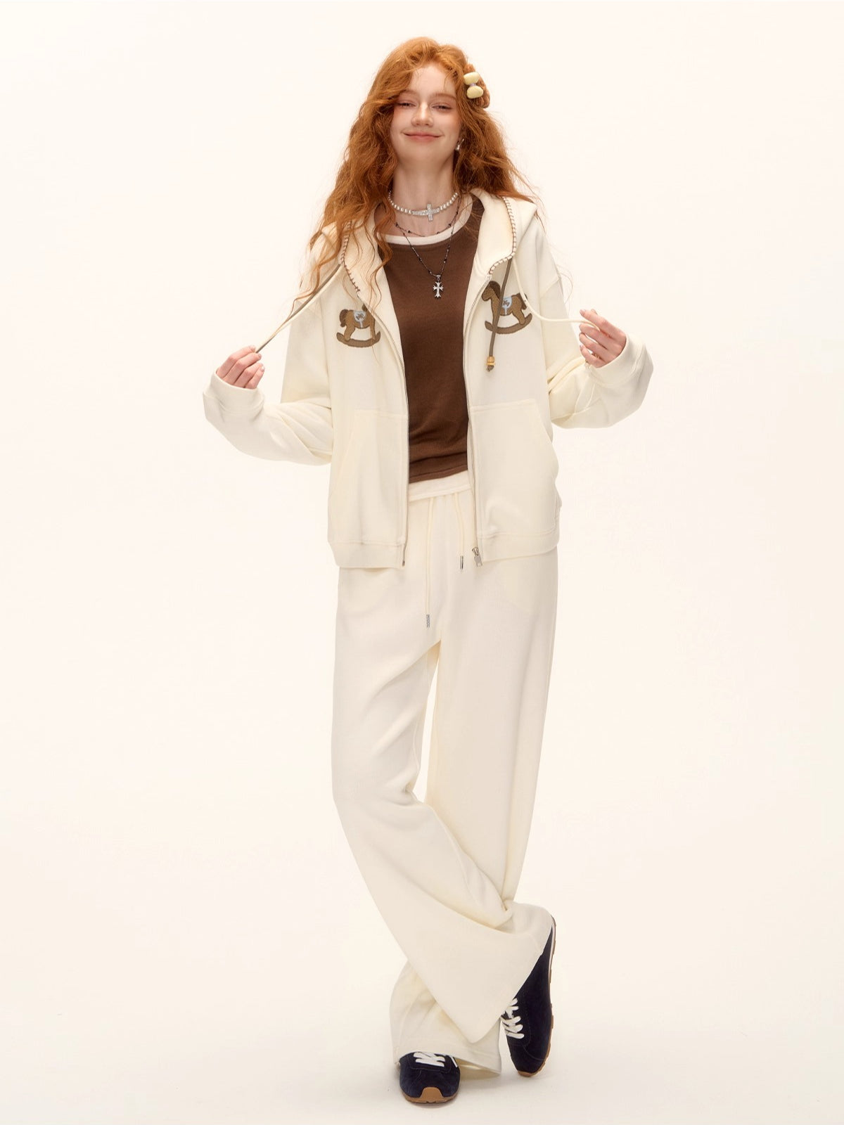 Pony Beaded Hoodie Set