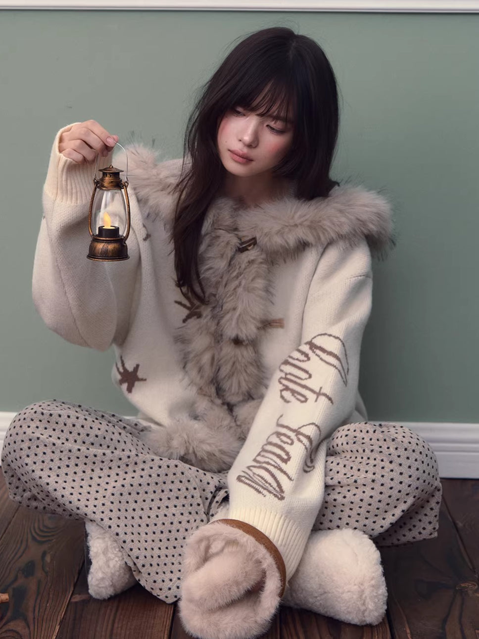 Hooded Toggle Knit Jacket