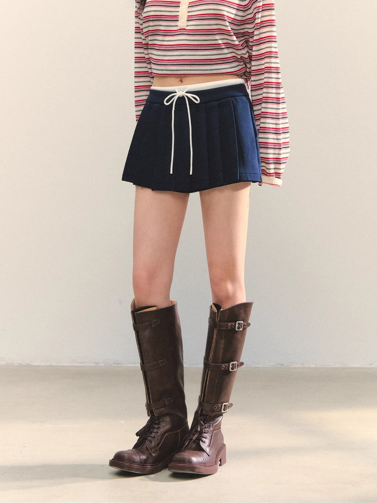 Zip-Up Colorblock Hoodie & Skort Set