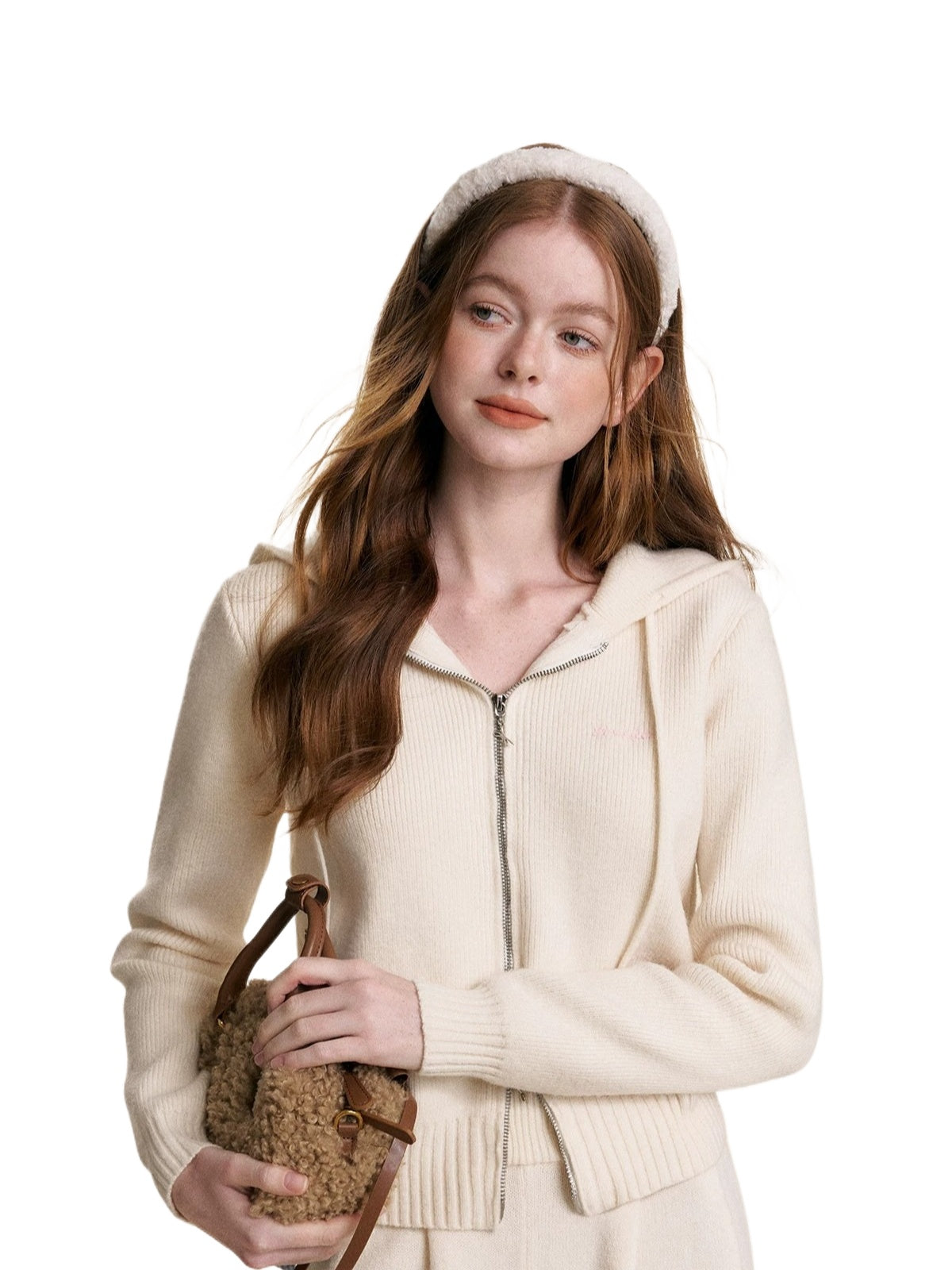 Embroidered Zip Knit Set