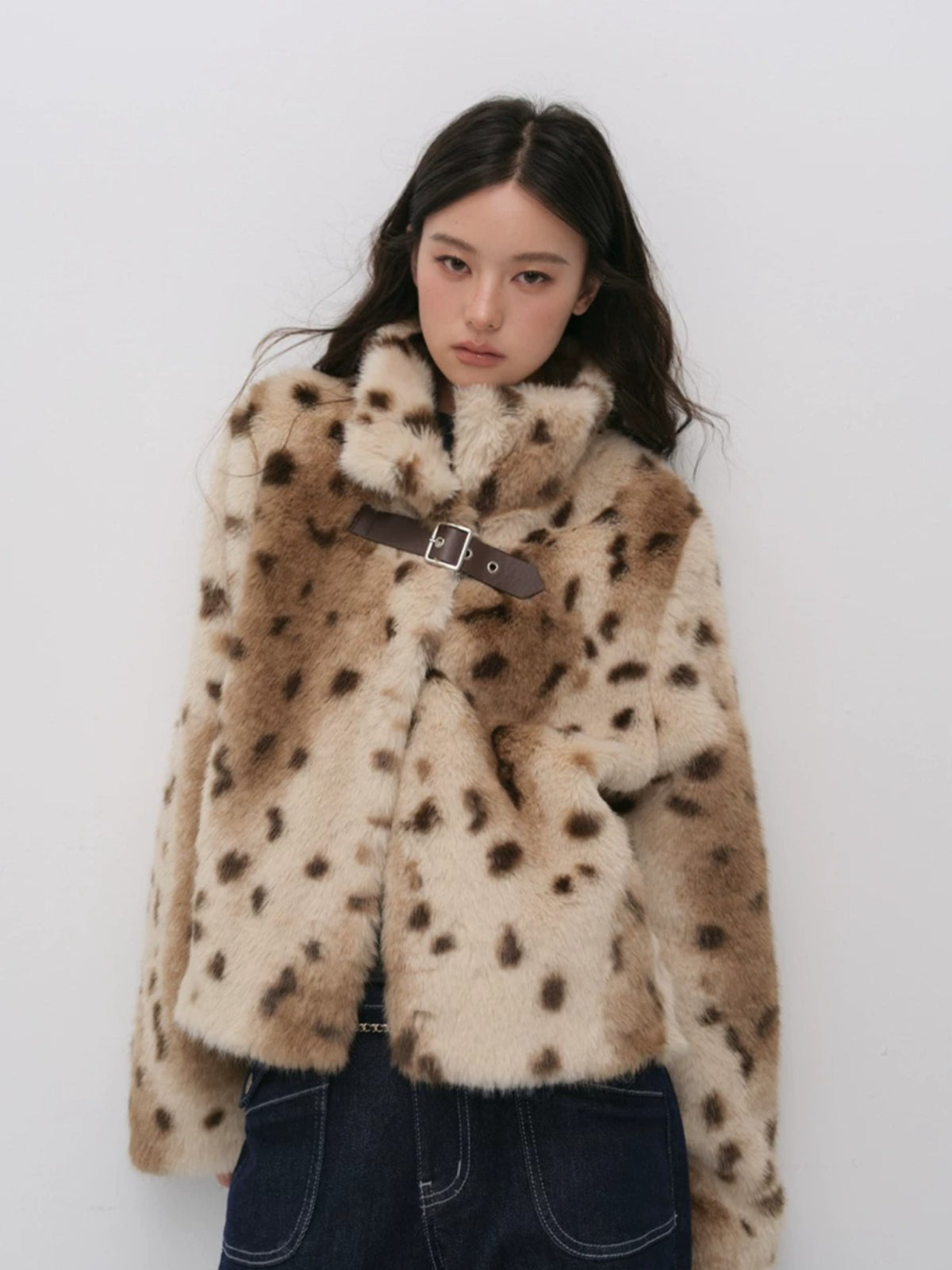 Leopard Print Faux Fur Jacket