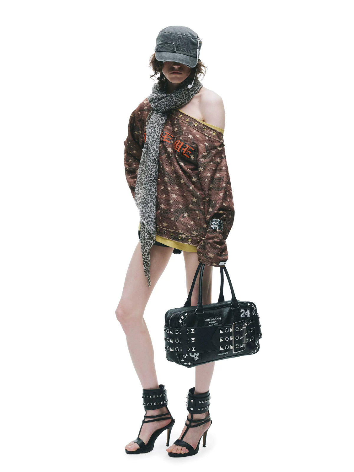 Distressed Gothic Eyelet Camo T-Shirt