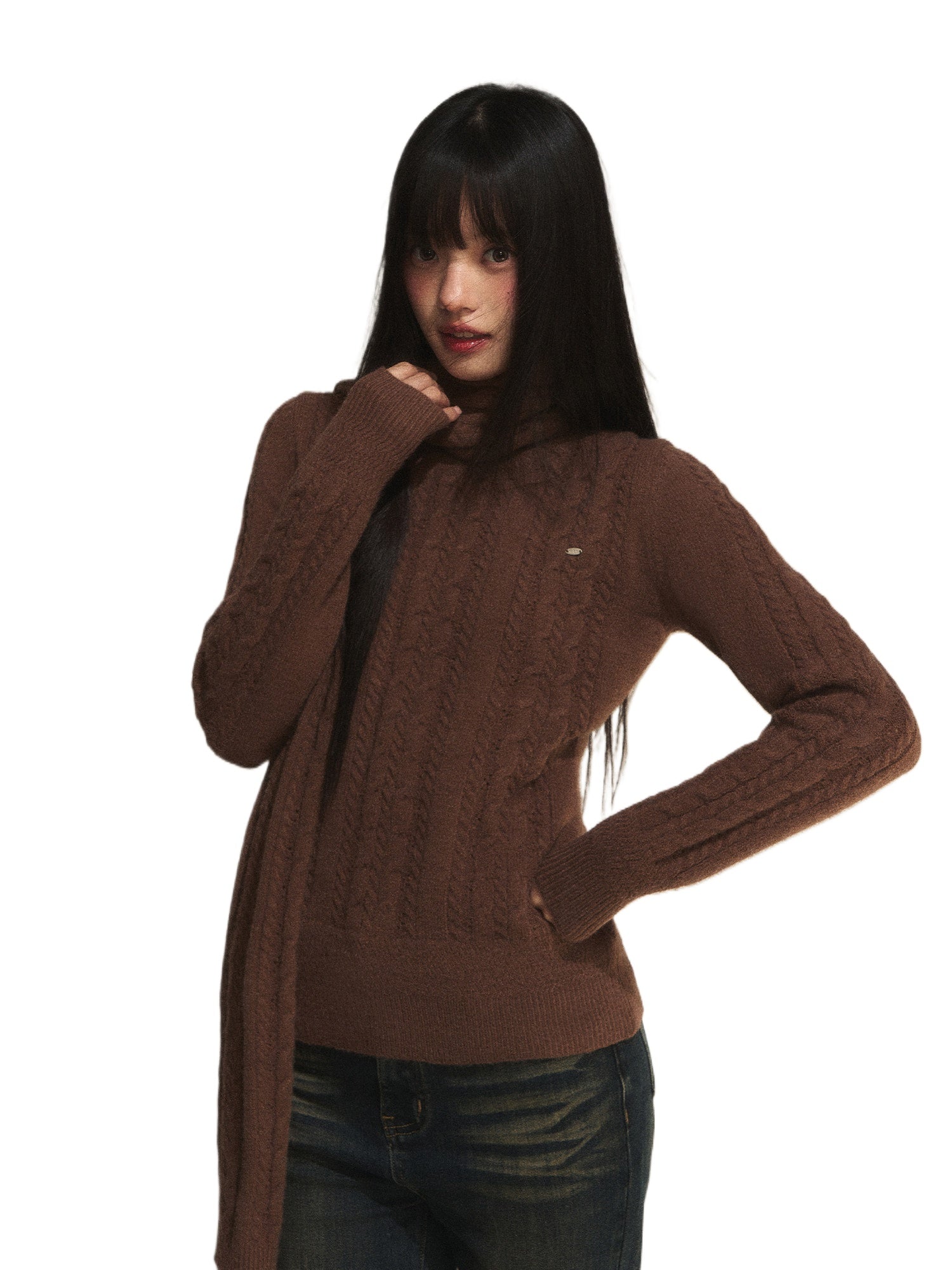 Vintage Cable Knit Pullover Sweater