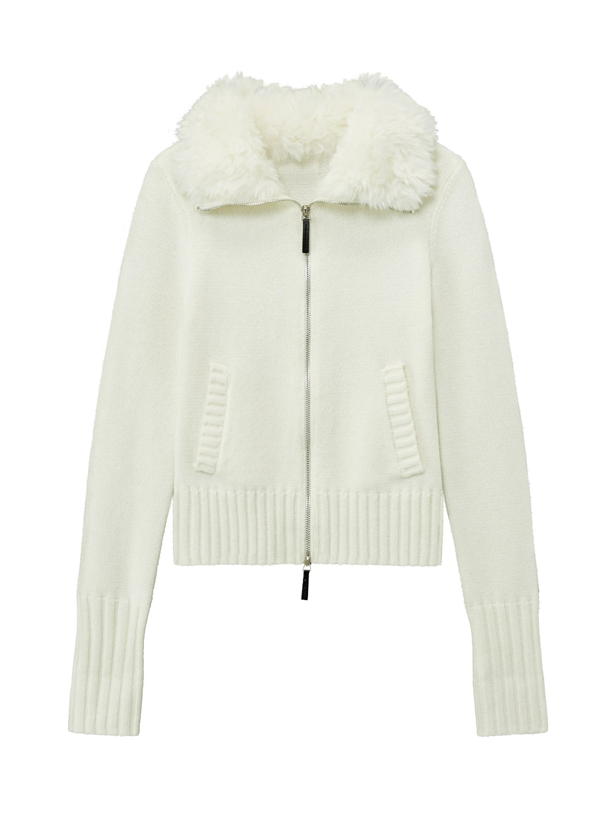 Vintage Wool Fur Collar Cardigan