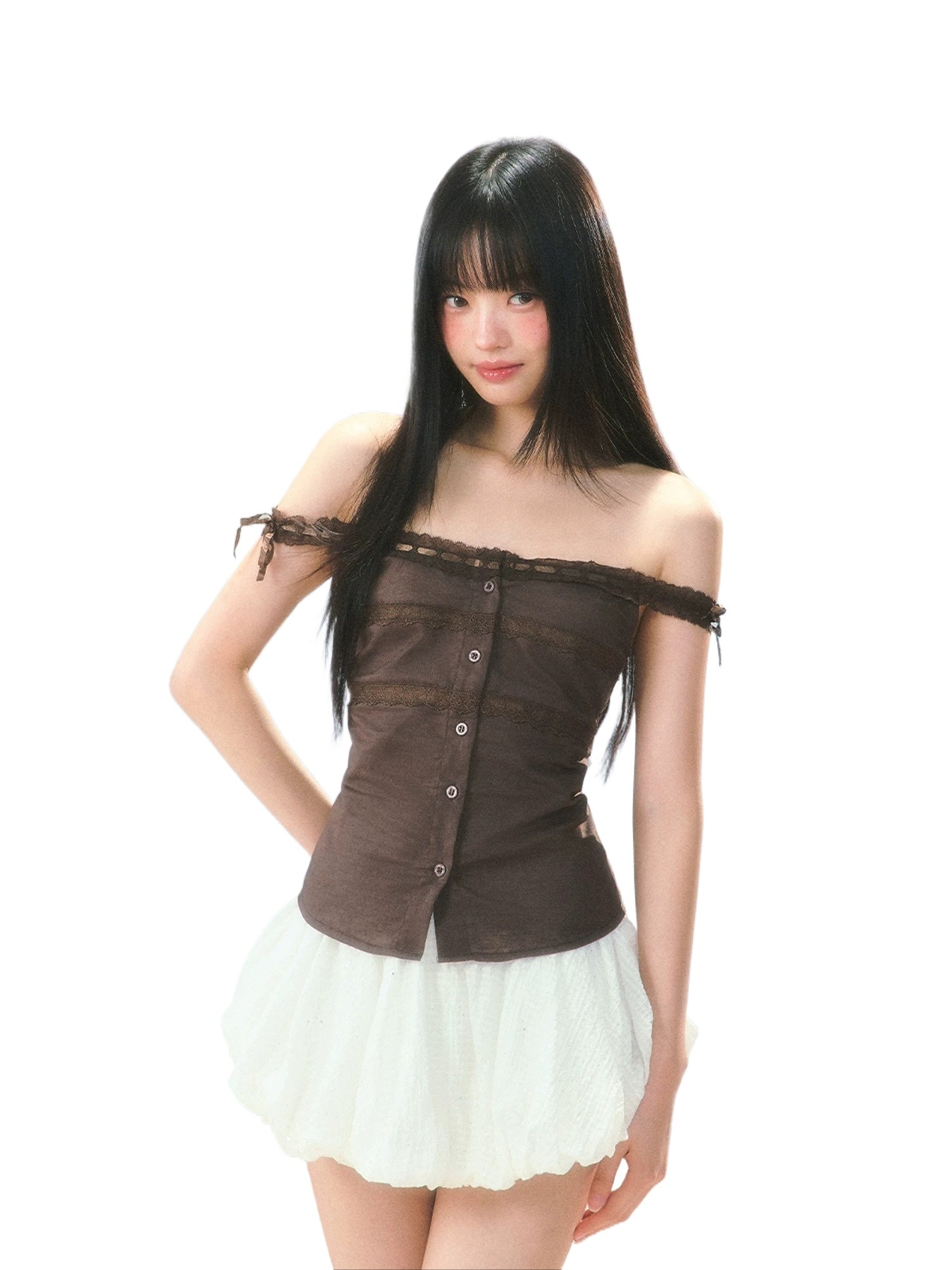 Lace Off-Shoulder Corset Top