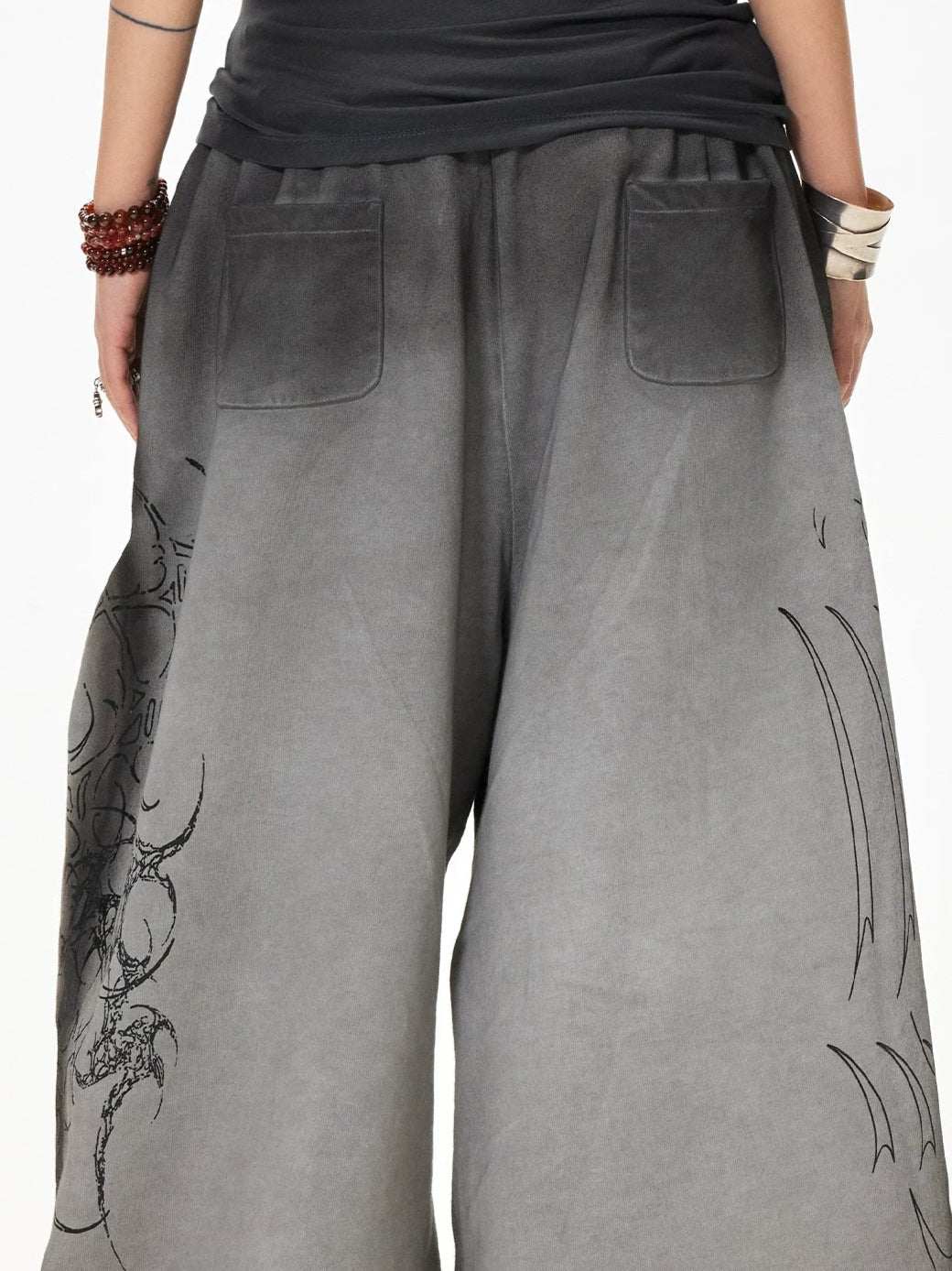 Embroidered Wide Leg Pants