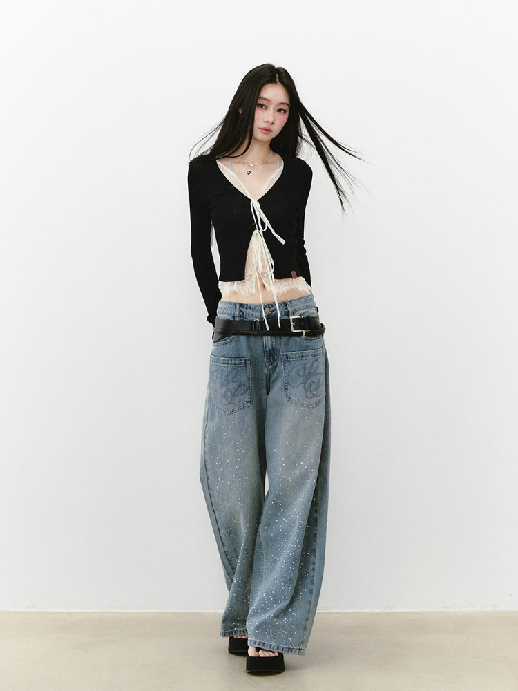 Breathable Knitted Sun Protection Lace Spliced Cardigan