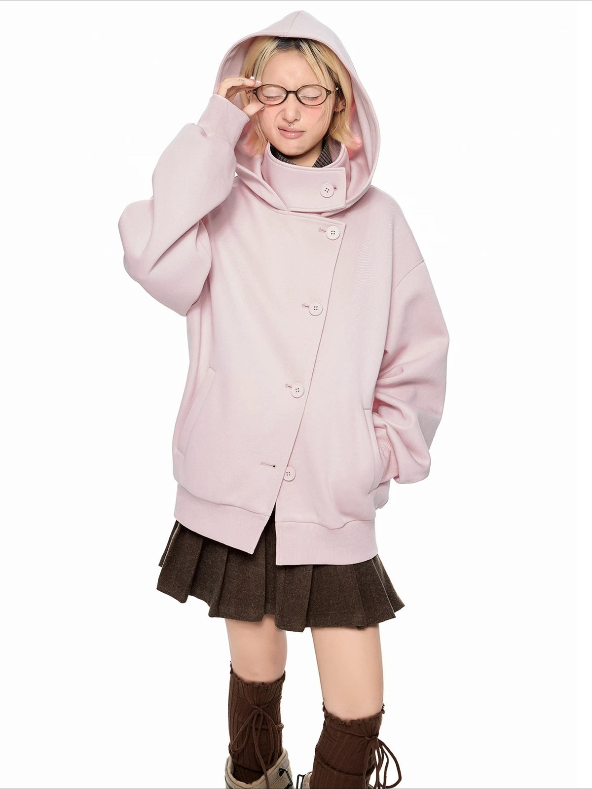 Hooded Wool Blend Jacket