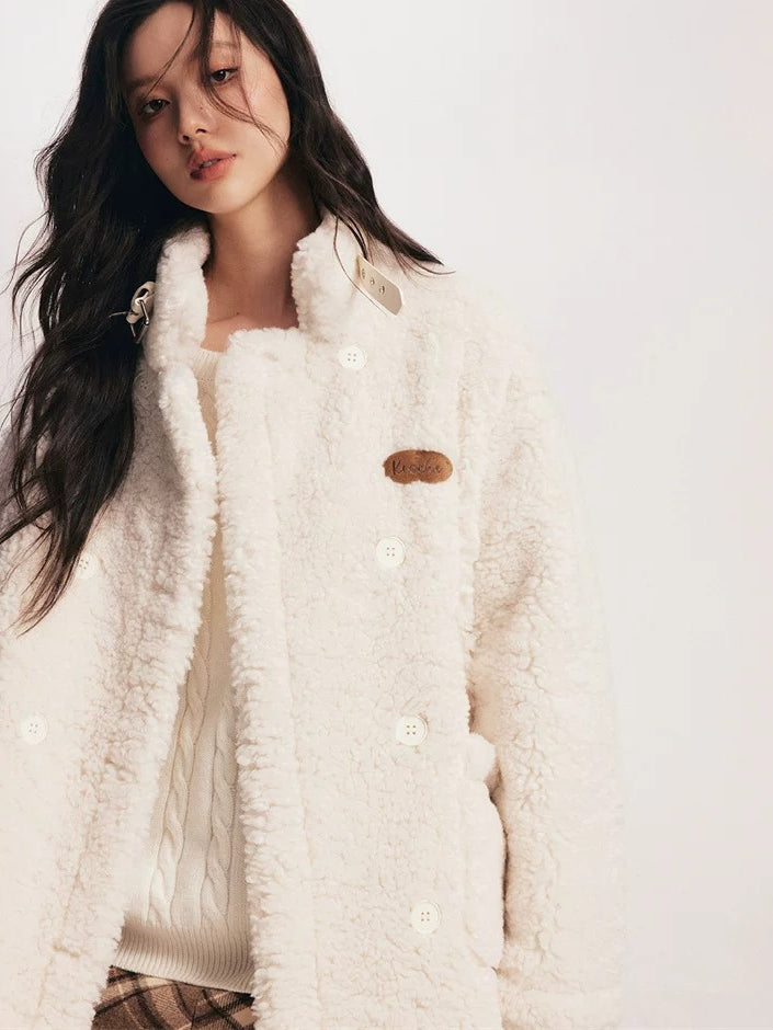 White Fleece Longline Coat