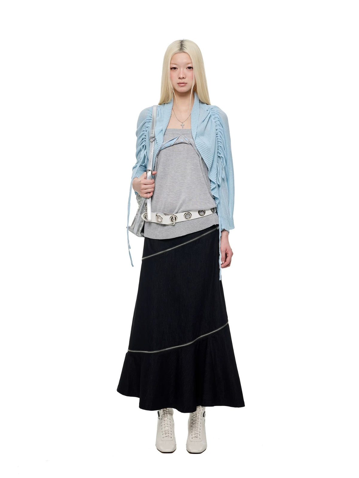 Korean Drawstring Knit Cardigan