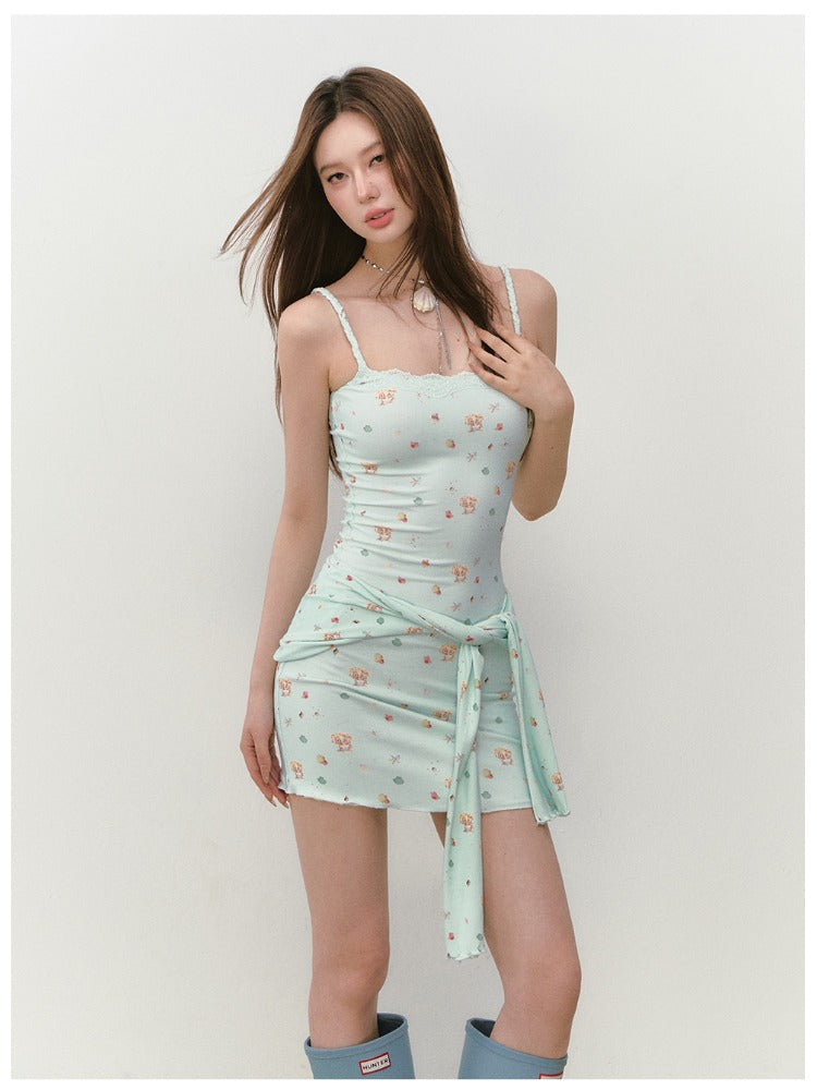 Seaside Series Printed Dress & Cover Up Set