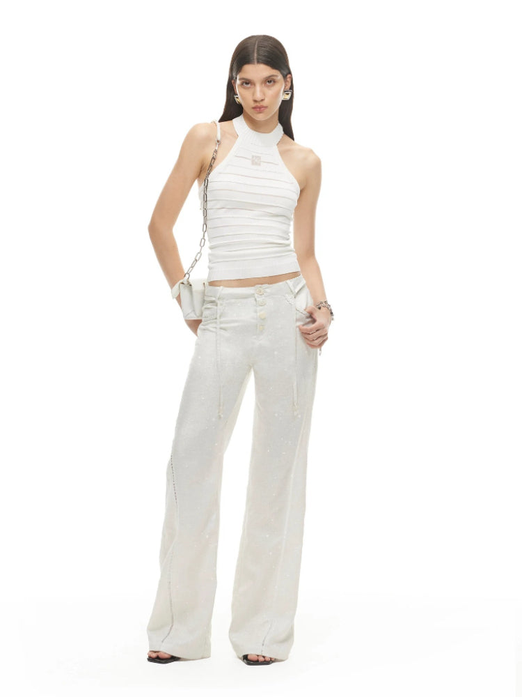 Wheat Straight Linen Pants