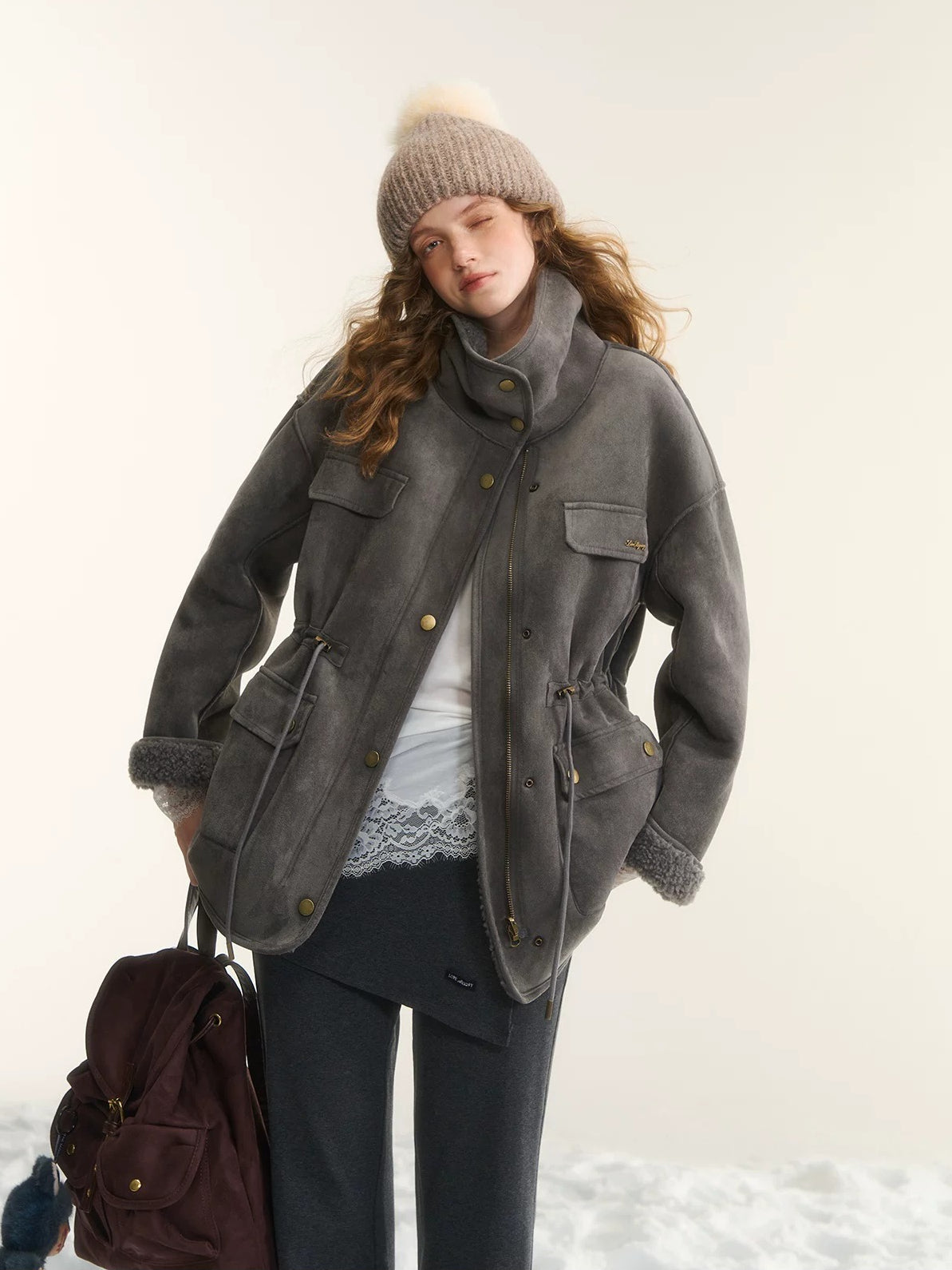 Gray & Brown Reversible Moto Jacket
