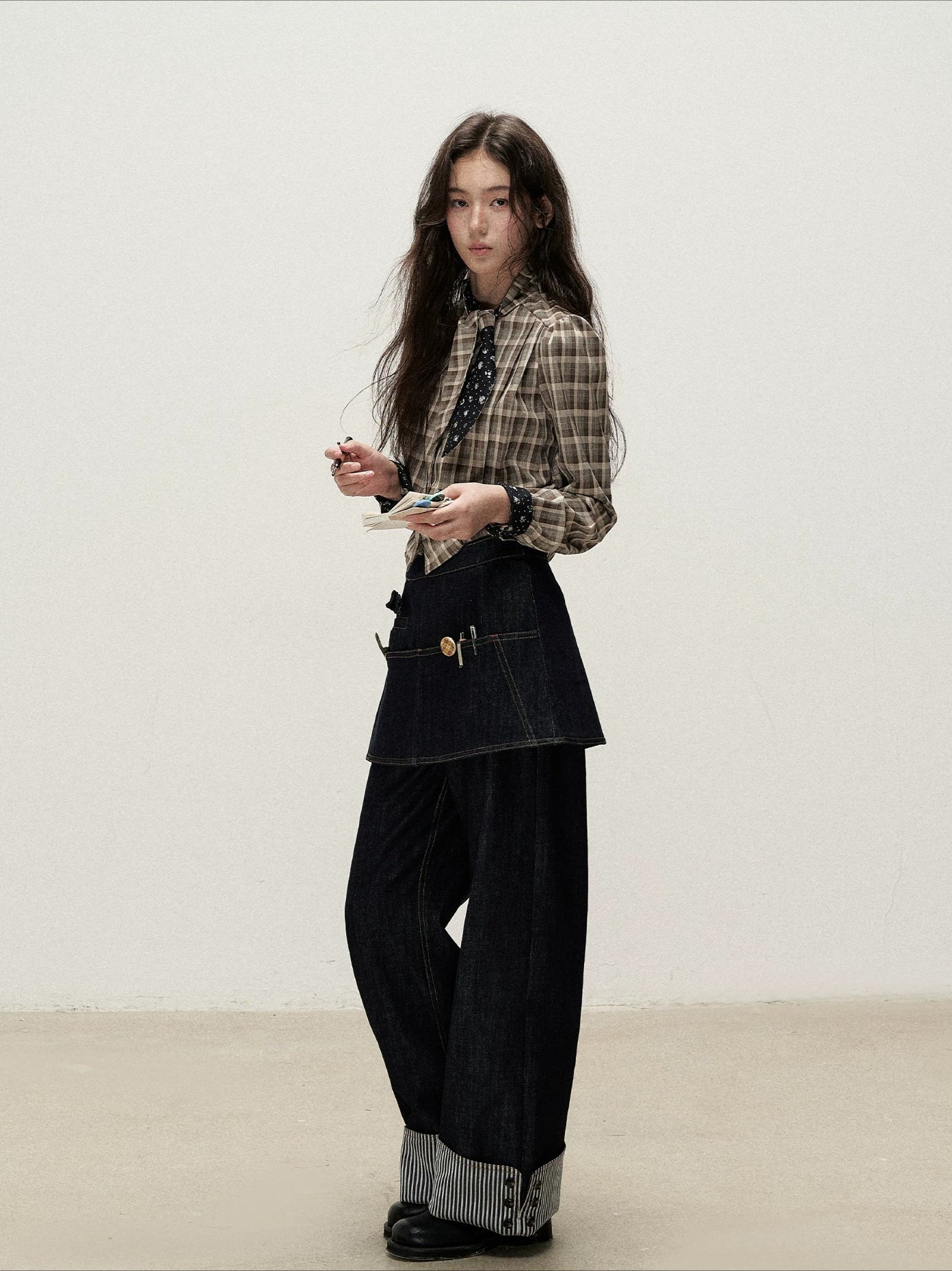 Detachable Apron Cuff Jeans