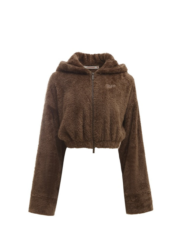 White & Brown Cat-Ear Hoodie Set