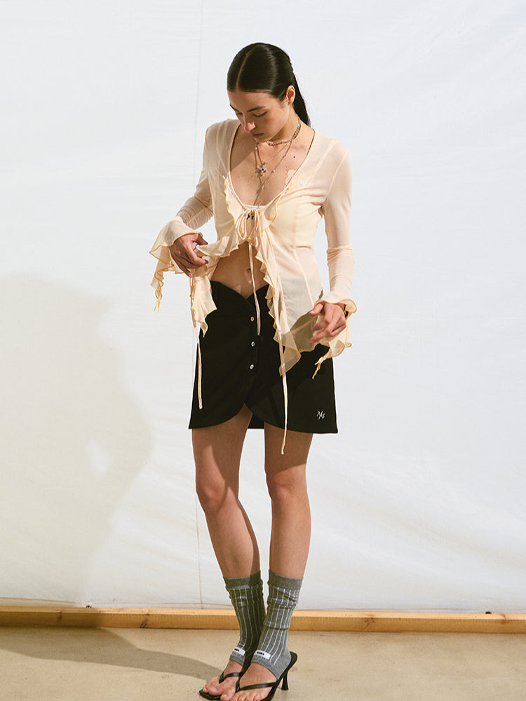 Embroidered Gradient Rhinestone Casual Pants