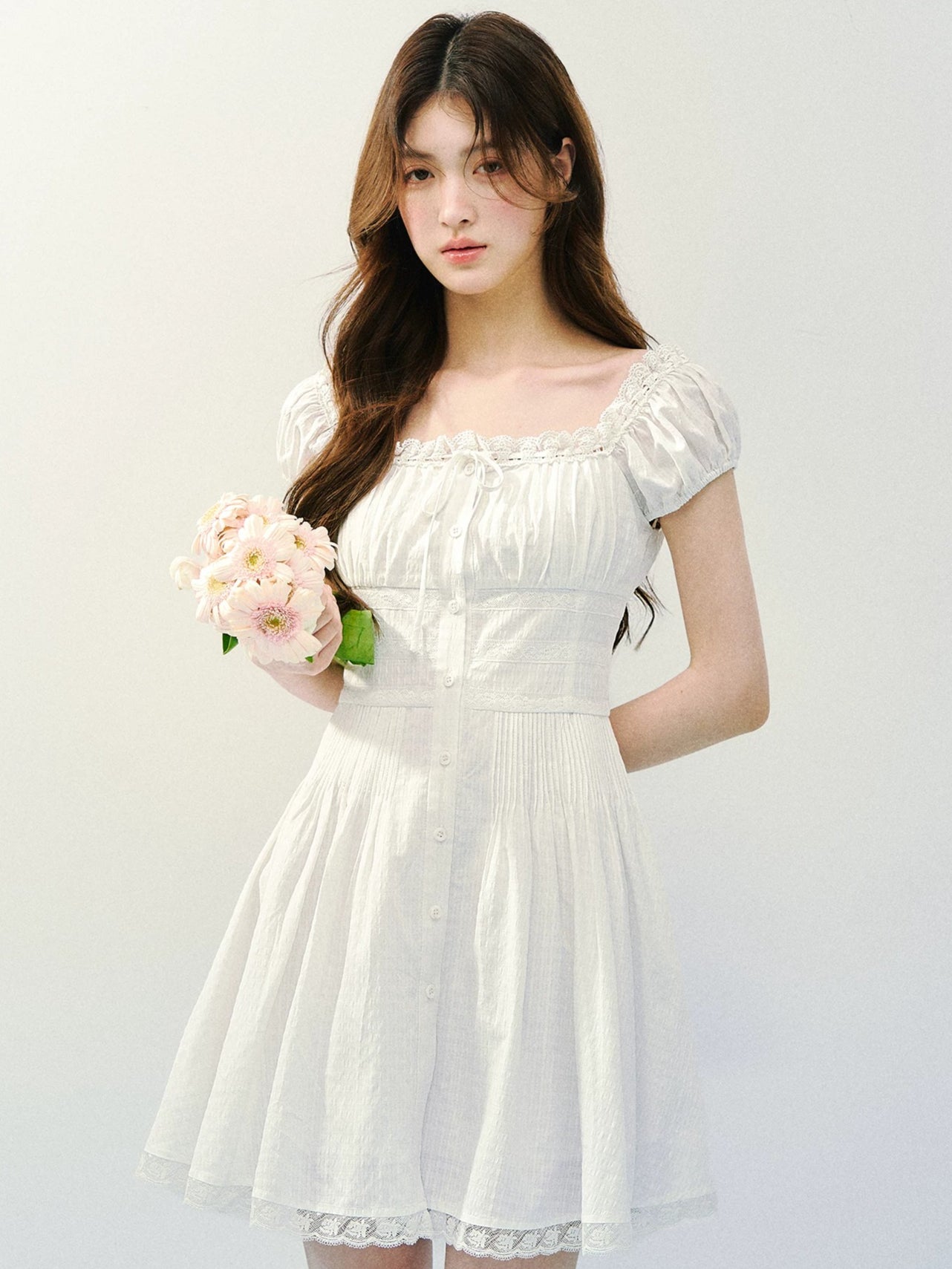 Square Neck Lace Dress