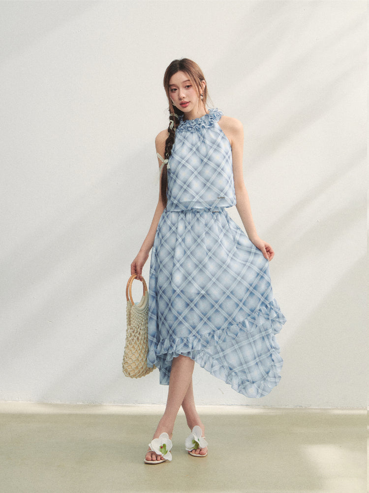 Irregular Ruffle Top & Midi Skirt Set