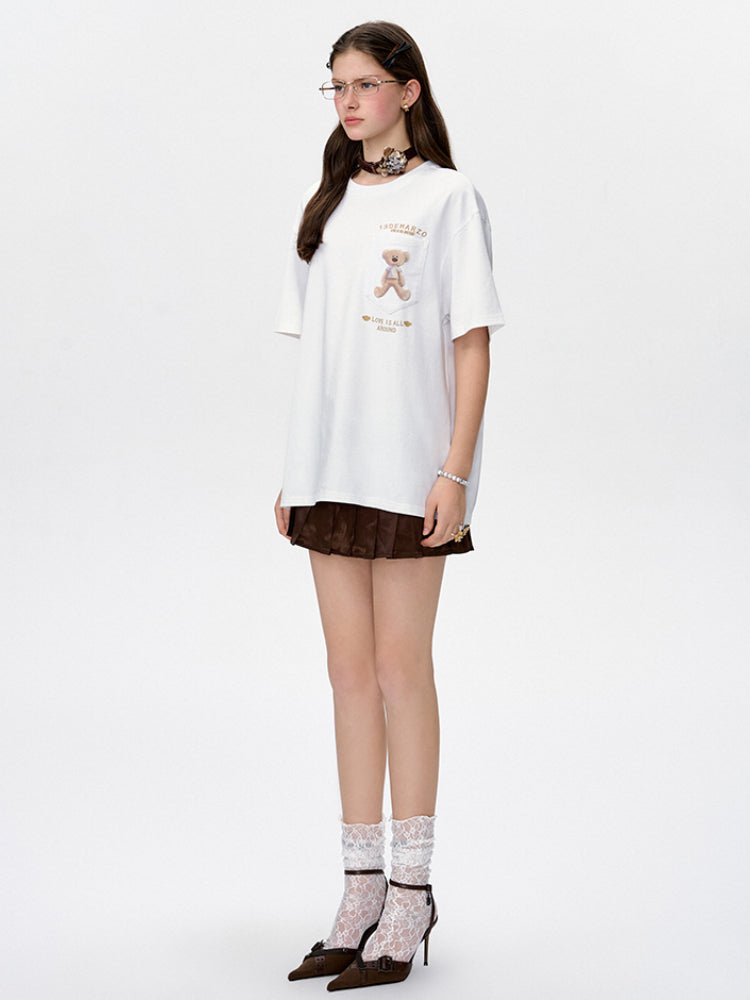 Oil-Painting Style Bear Cotton Short-Sleeve